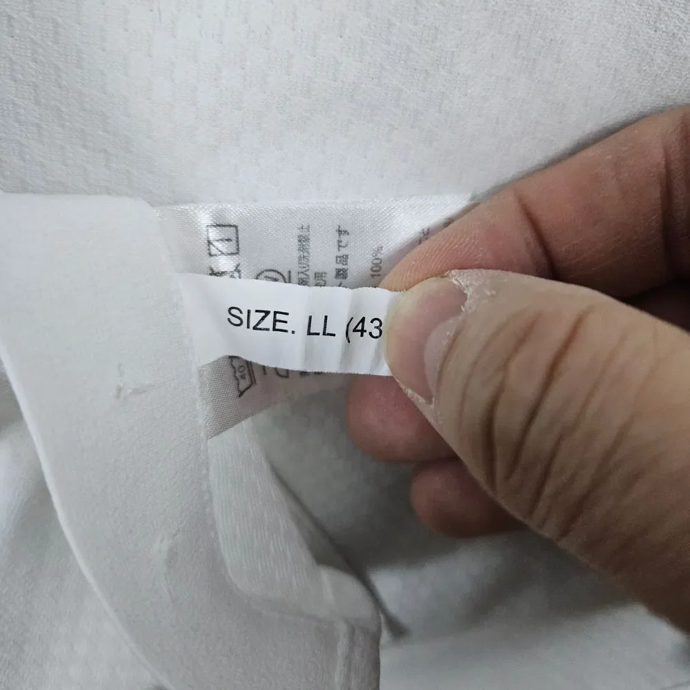 Orihica Men's White Button Down Shirt Size L‎ Slim Fit Textured Short Sleeves